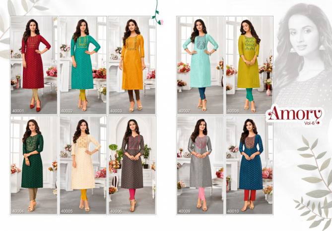 Kapil Trendz Amory 6 New Exclusive Wear Silk Designer Fancy Kurtis Collection